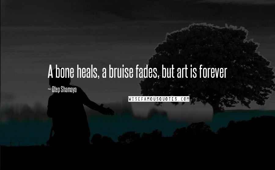 Otep Shamaya Quotes: A bone heals, a bruise fades, but art is forever