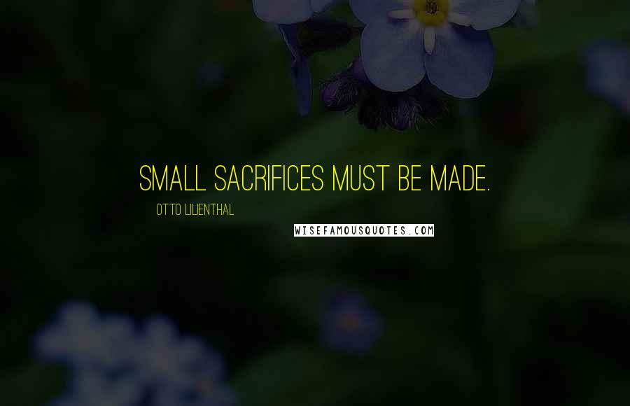 Otto Lilienthal Quotes: Small sacrifices must be made.
