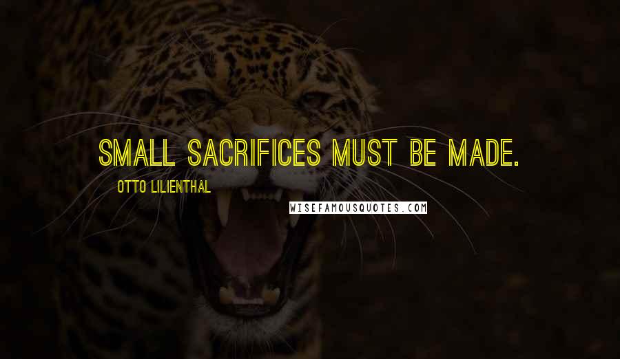 Otto Lilienthal Quotes: Small sacrifices must be made.