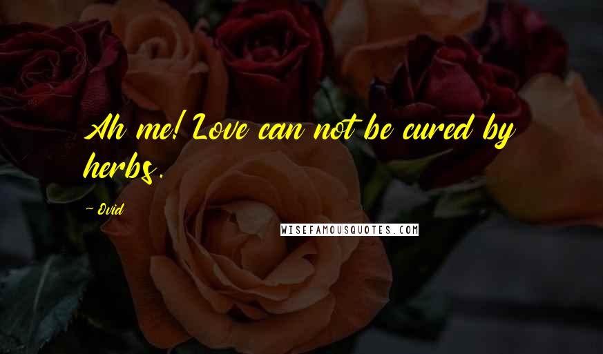 Ovid Quotes: Ah me! Love can not be cured by herbs.