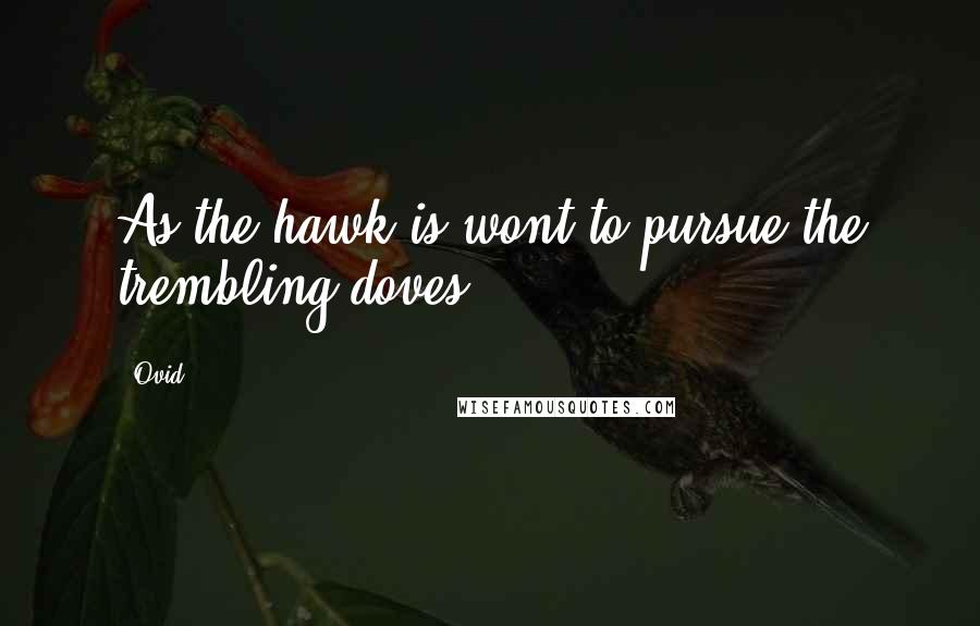 Ovid Quotes: As the hawk is wont to pursue the trembling doves.