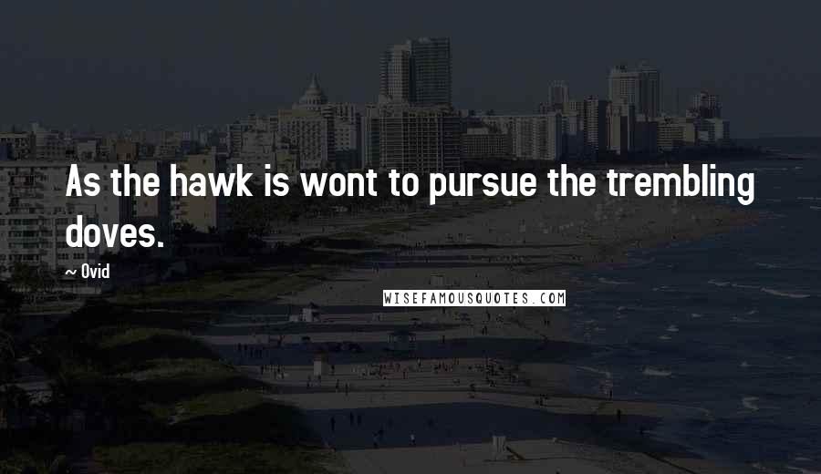 Ovid Quotes: As the hawk is wont to pursue the trembling doves.