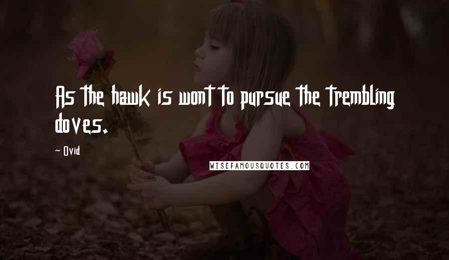 Ovid Quotes: As the hawk is wont to pursue the trembling doves.