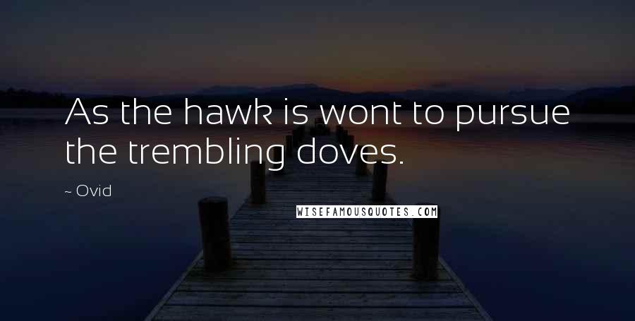 Ovid Quotes: As the hawk is wont to pursue the trembling doves.