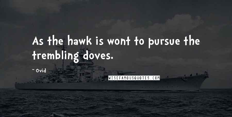 Ovid Quotes: As the hawk is wont to pursue the trembling doves.