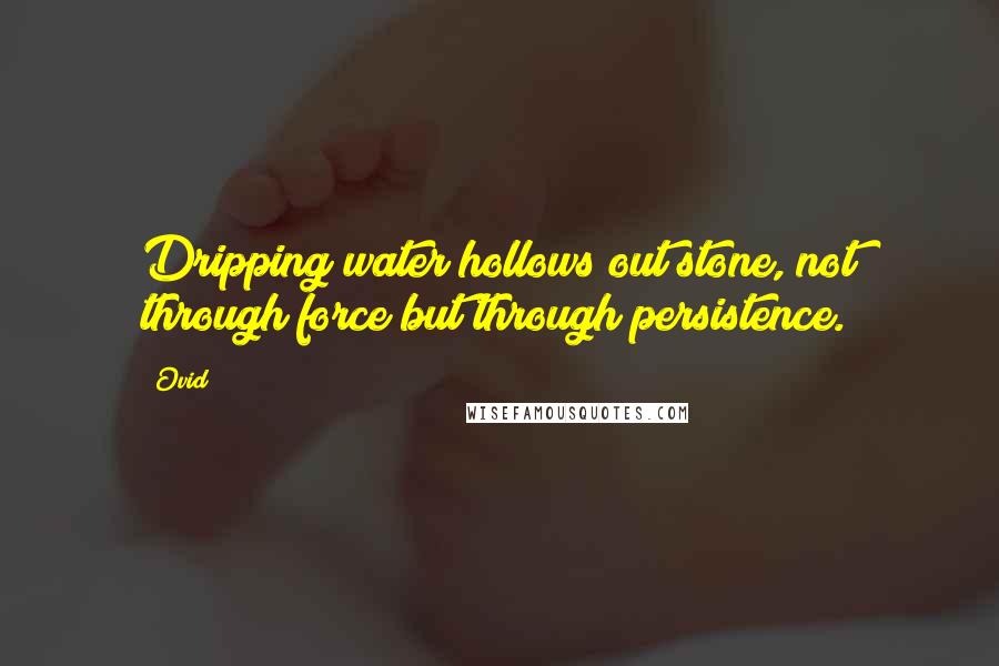 Ovid Quotes: Dripping water hollows out stone, not through force but through persistence.