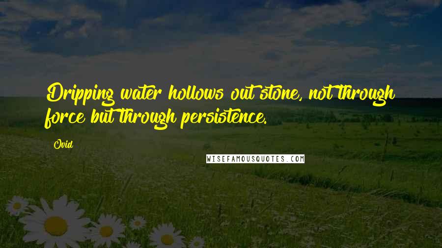 Ovid Quotes: Dripping water hollows out stone, not through force but through persistence.