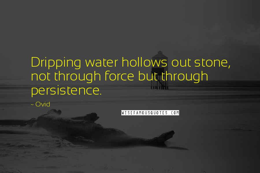 Ovid Quotes: Dripping water hollows out stone, not through force but through persistence.