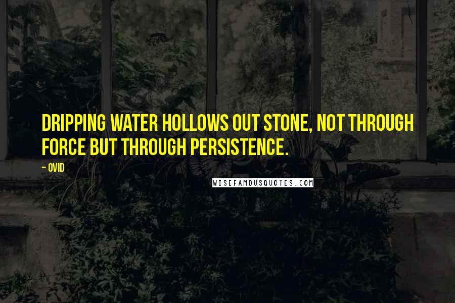 Ovid Quotes: Dripping water hollows out stone, not through force but through persistence.
