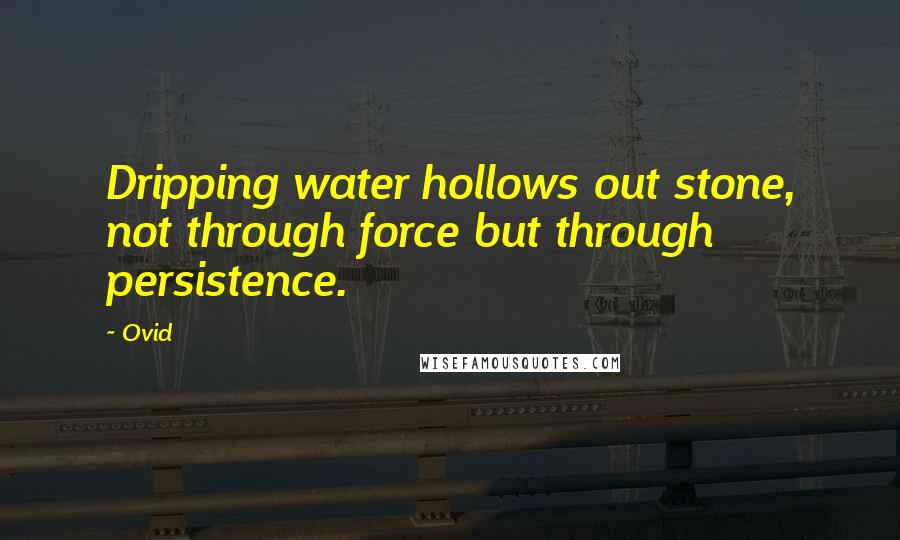 Ovid Quotes: Dripping water hollows out stone, not through force but through persistence.