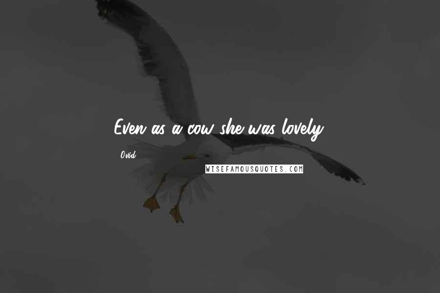 Ovid Quotes: Even as a cow she was lovely.