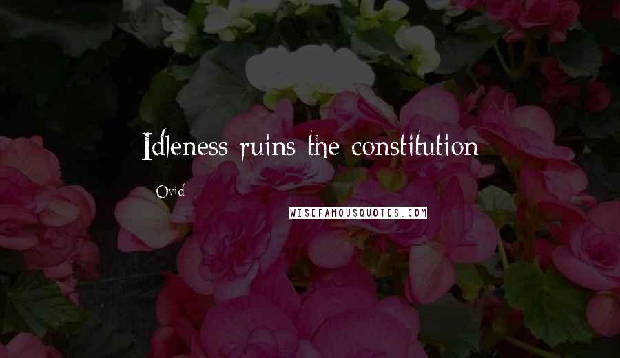 Ovid Quotes: Idleness ruins the constitution