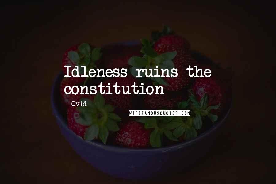Ovid Quotes: Idleness ruins the constitution