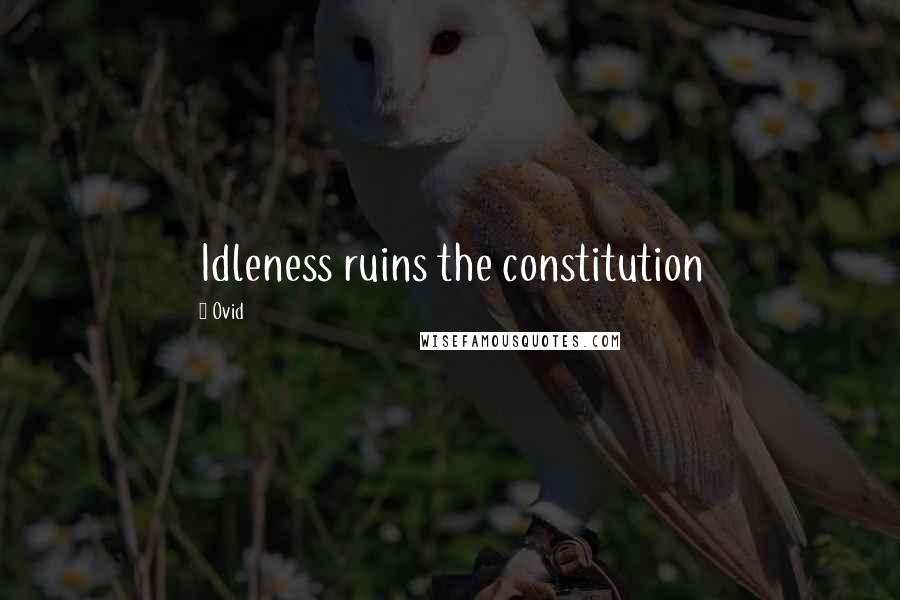 Ovid Quotes: Idleness ruins the constitution
