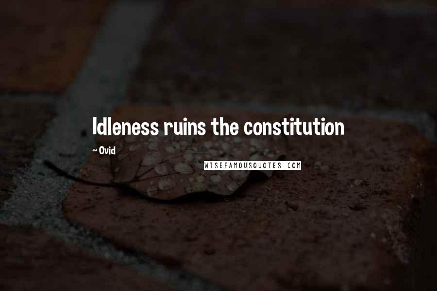 Ovid Quotes: Idleness ruins the constitution
