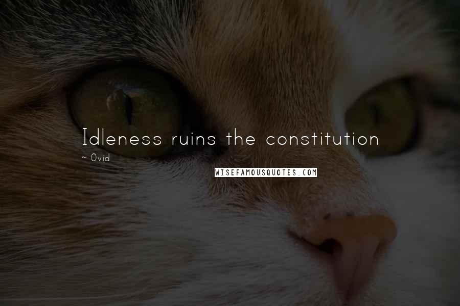 Ovid Quotes: Idleness ruins the constitution