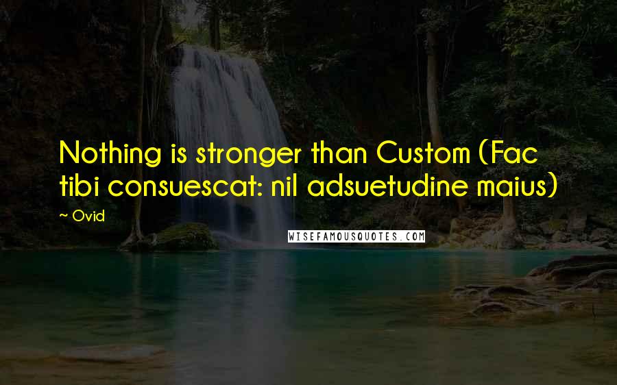 Ovid Quotes: Nothing is stronger than Custom (Fac tibi consuescat: nil adsuetudine maius)