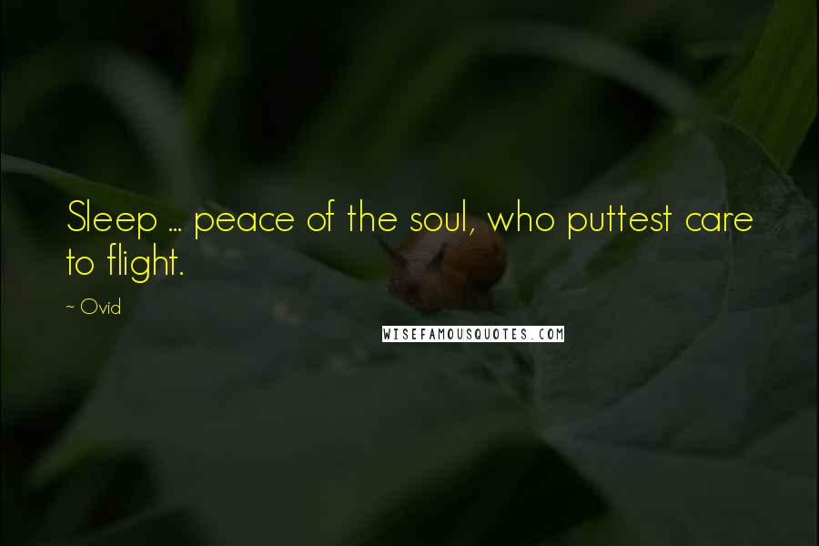 Ovid Quotes: Sleep ... peace of the soul, who puttest care to flight.