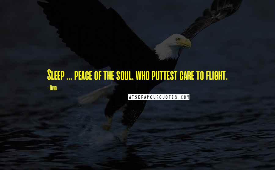 Ovid Quotes: Sleep ... peace of the soul, who puttest care to flight.