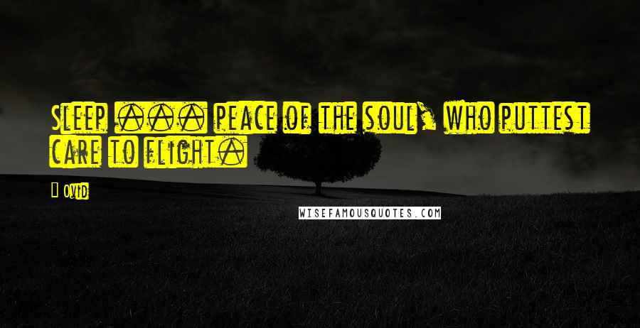 Ovid Quotes: Sleep ... peace of the soul, who puttest care to flight.