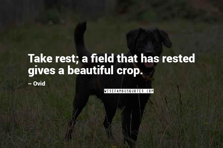 Ovid Quotes: Take rest; a field that has rested gives a beautiful crop.