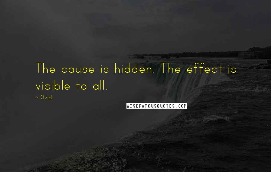 Ovid Quotes: The cause is hidden. The effect is visible to all.