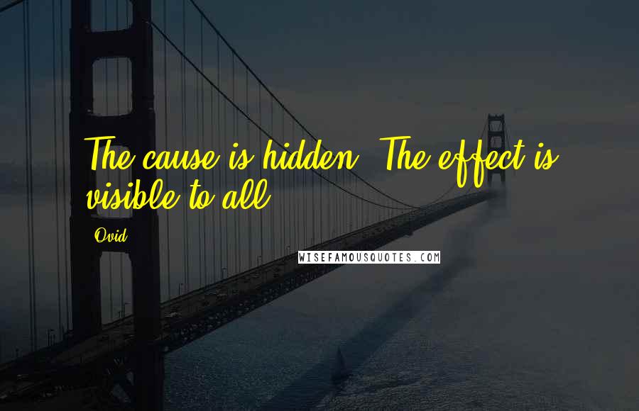 Ovid Quotes: The cause is hidden. The effect is visible to all.