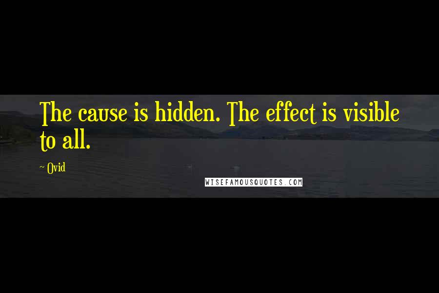 Ovid Quotes: The cause is hidden. The effect is visible to all.