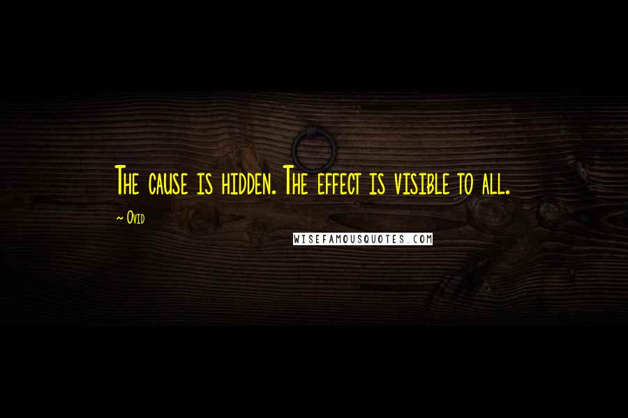 Ovid Quotes: The cause is hidden. The effect is visible to all.