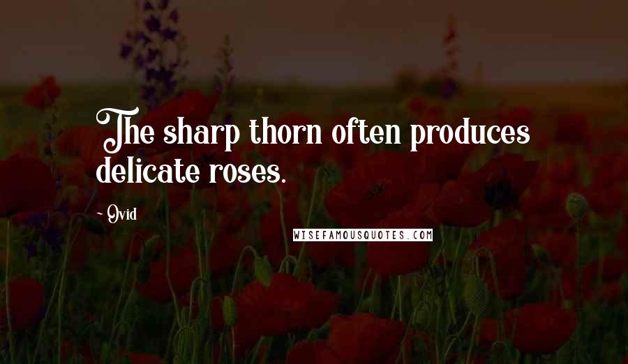 Ovid Quotes: The sharp thorn often produces delicate roses.