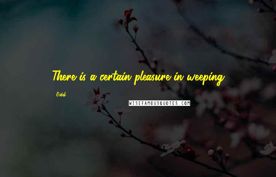 Ovid Quotes: There is a certain pleasure in weeping