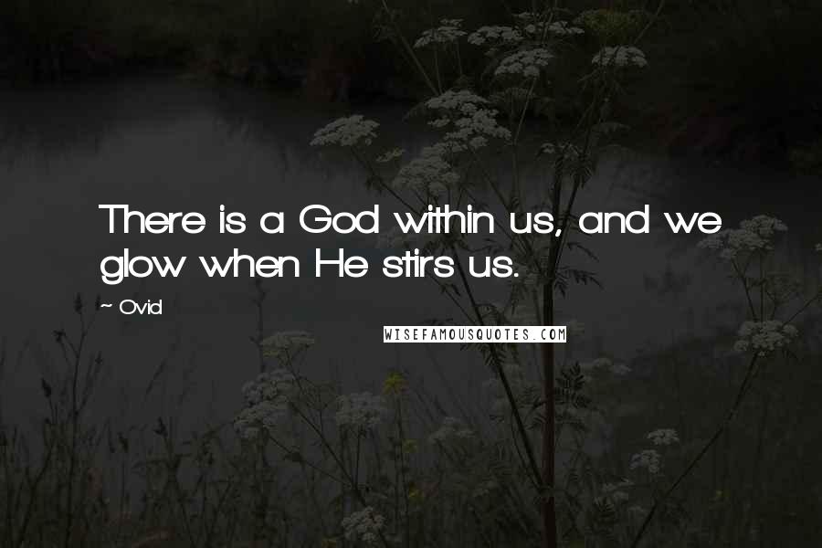 Ovid Quotes: There is a God within us, and we glow when He stirs us.