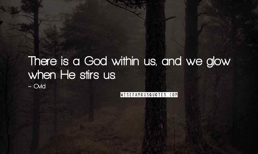 Ovid Quotes: There is a God within us, and we glow when He stirs us.