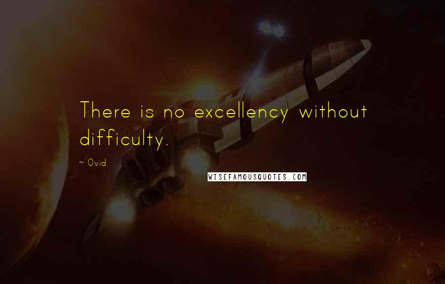 Ovid Quotes: There is no excellency without difficulty.