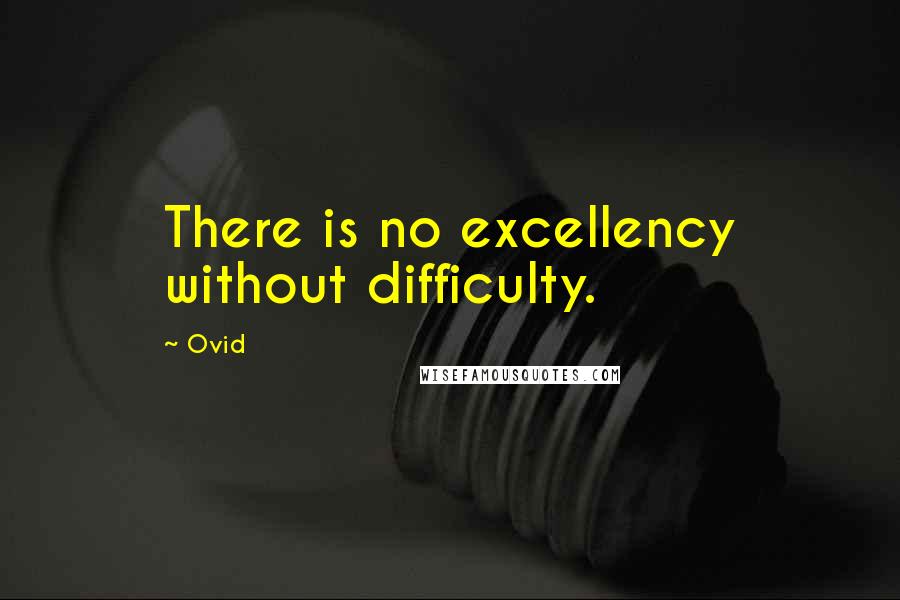 Ovid Quotes: There is no excellency without difficulty.