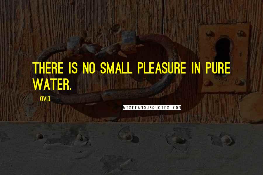Ovid Quotes: There is no small pleasure in pure water.