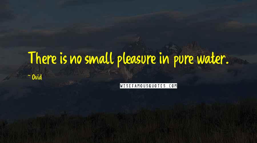 Ovid Quotes: There is no small pleasure in pure water.