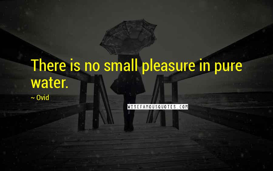 Ovid Quotes: There is no small pleasure in pure water.