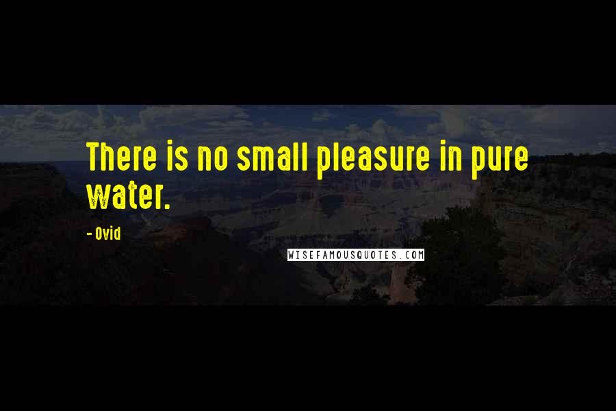 Ovid Quotes: There is no small pleasure in pure water.
