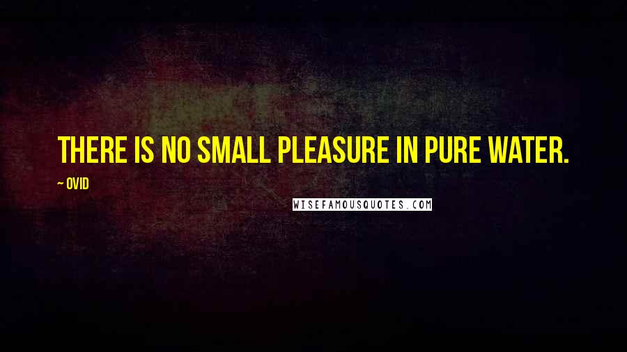 Ovid Quotes: There is no small pleasure in pure water.