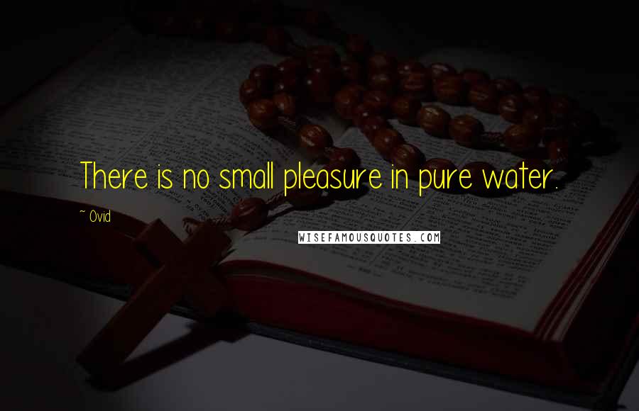 Ovid Quotes: There is no small pleasure in pure water.