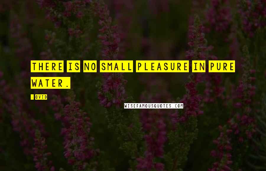 Ovid Quotes: There is no small pleasure in pure water.