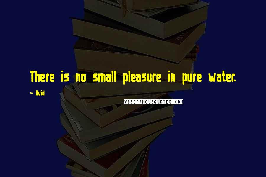 Ovid Quotes: There is no small pleasure in pure water.