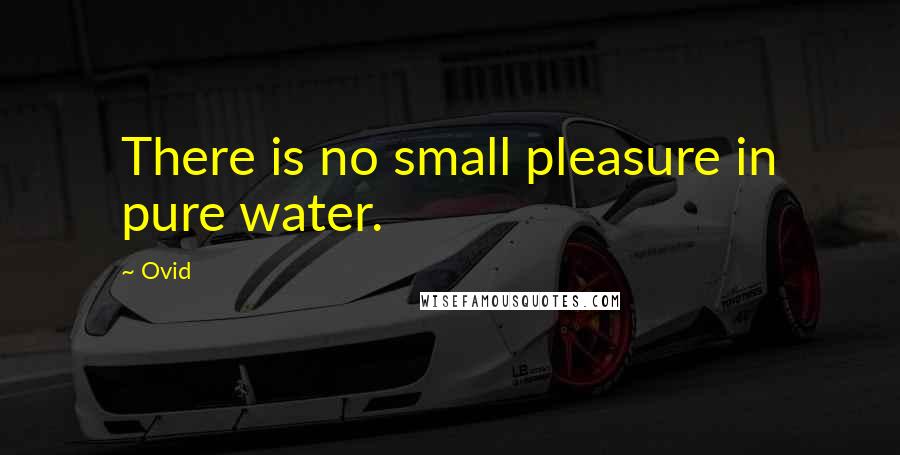 Ovid Quotes: There is no small pleasure in pure water.