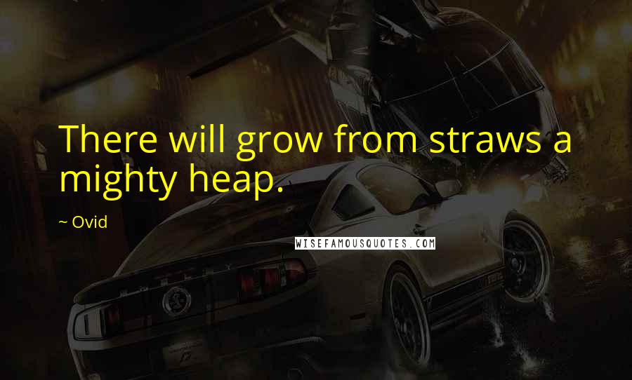 Ovid Quotes: There will grow from straws a mighty heap.