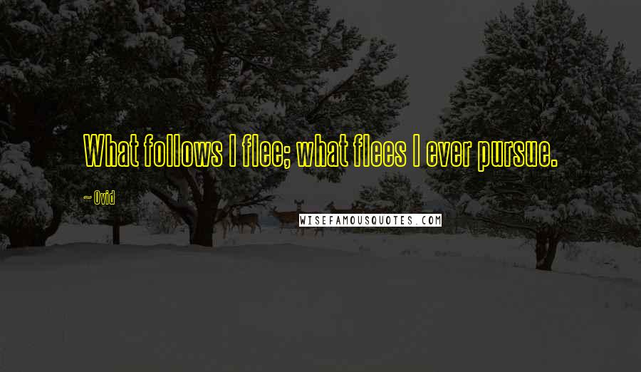 Ovid Quotes: What follows I flee; what flees I ever pursue.