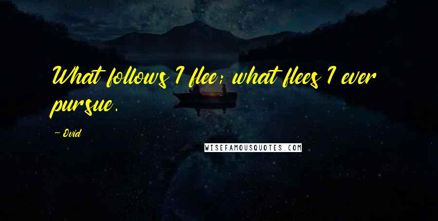 Ovid Quotes: What follows I flee; what flees I ever pursue.