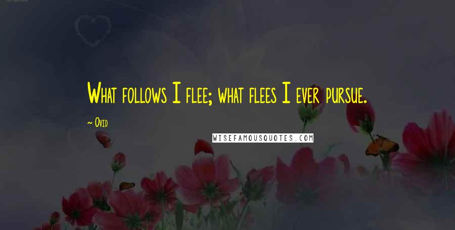 Ovid Quotes: What follows I flee; what flees I ever pursue.