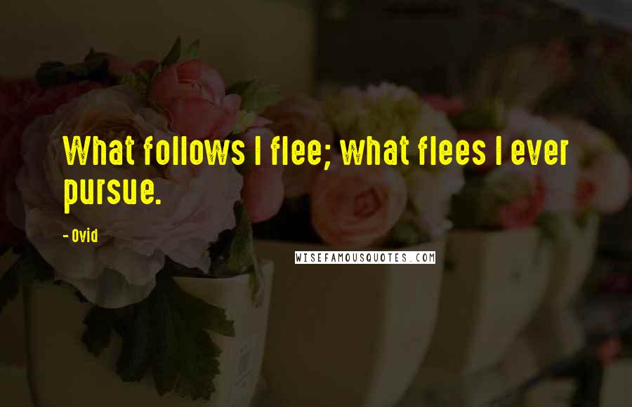 Ovid Quotes: What follows I flee; what flees I ever pursue.