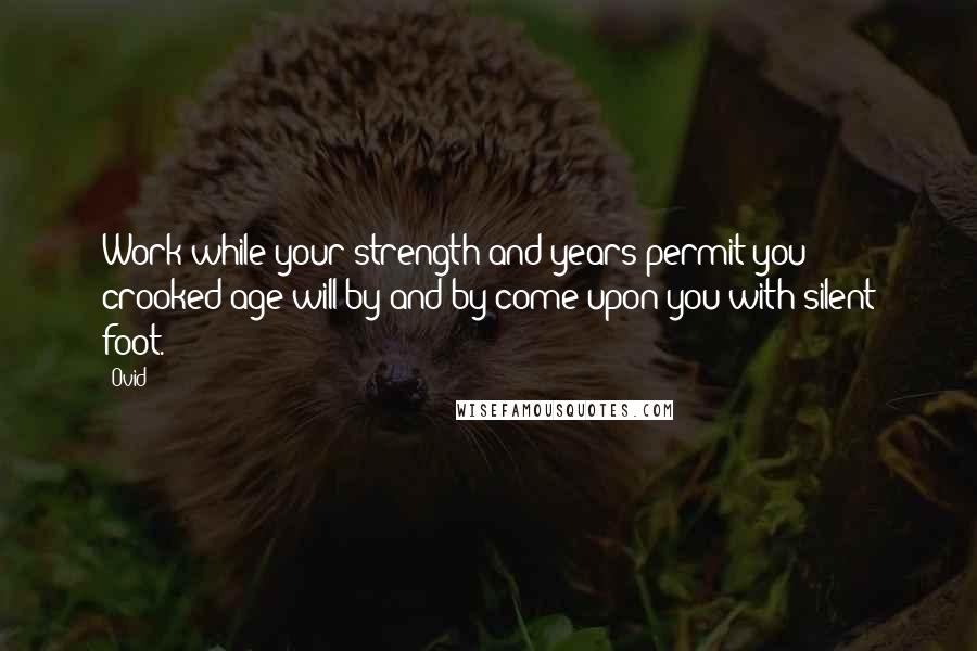 Ovid Quotes: Work while your strength and years permit you; crooked age will by-and-by come upon you with silent foot.